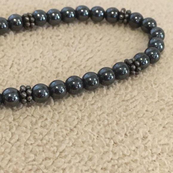 Vintage Hematite Sterling Silver Bracelet - Picture 3 of 4